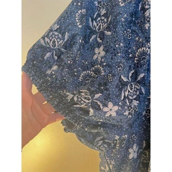 Torrid Women's 2X Blue Chambray Puff Sleeve Smocked Dress - Picture 6 of 9